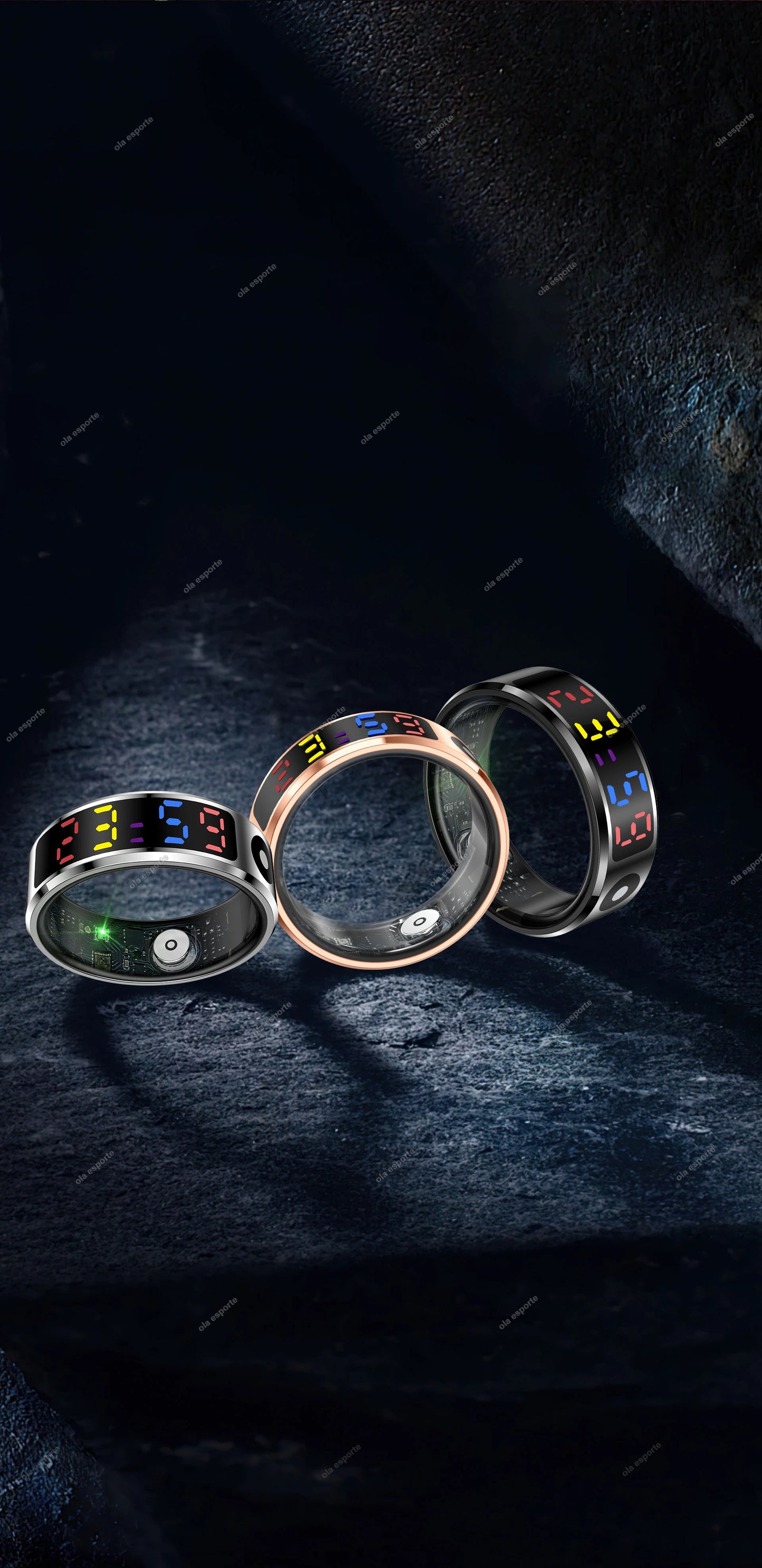 2025 R12 Smart Ring with Color Display Screen and Touch, Charging Box,Health Manager, 5 ATM Waterproof Smartring For Men Women
