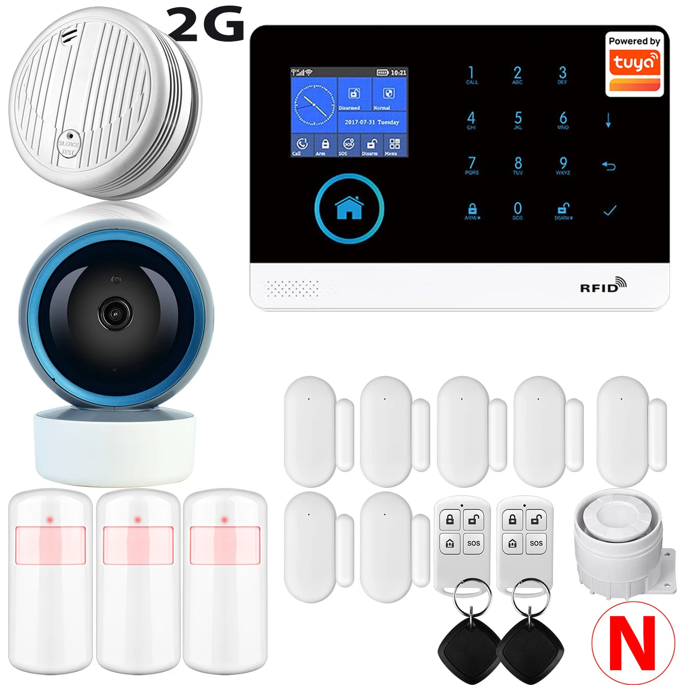 WiFi Alarm System for Home Burglar Security Tuya Smart House App Control 433MHz GSM Wireless With Motion Sensor Camera