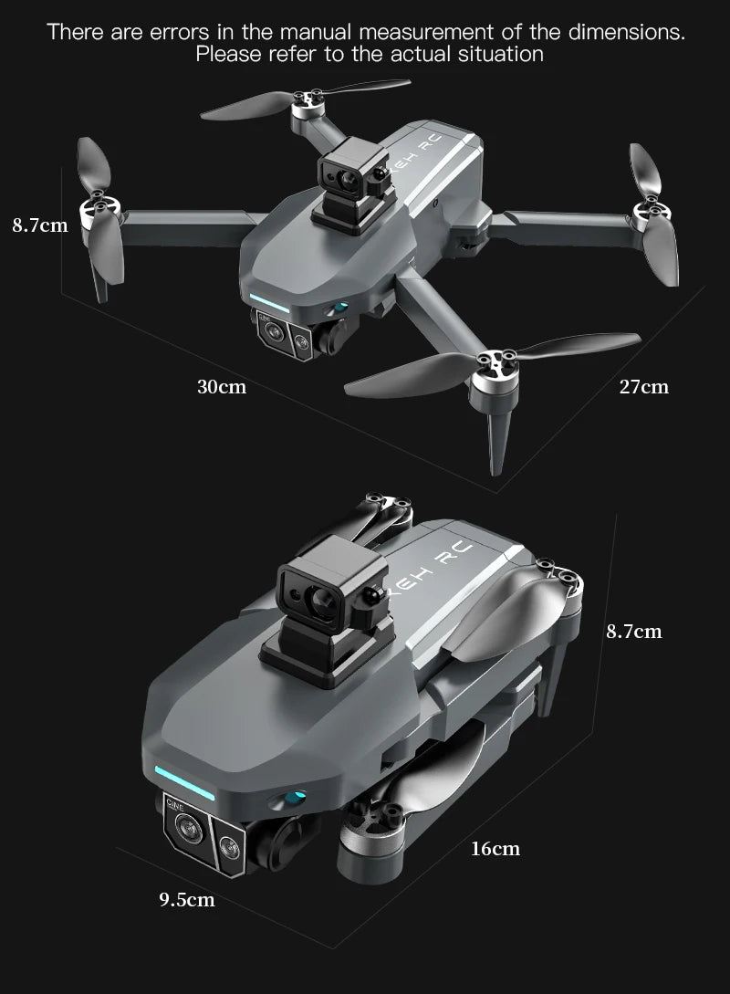 8K HD dual camera GPS drone gimbal 360 ° laser obstacle avoidance brushless quad-axis foldable aircraft