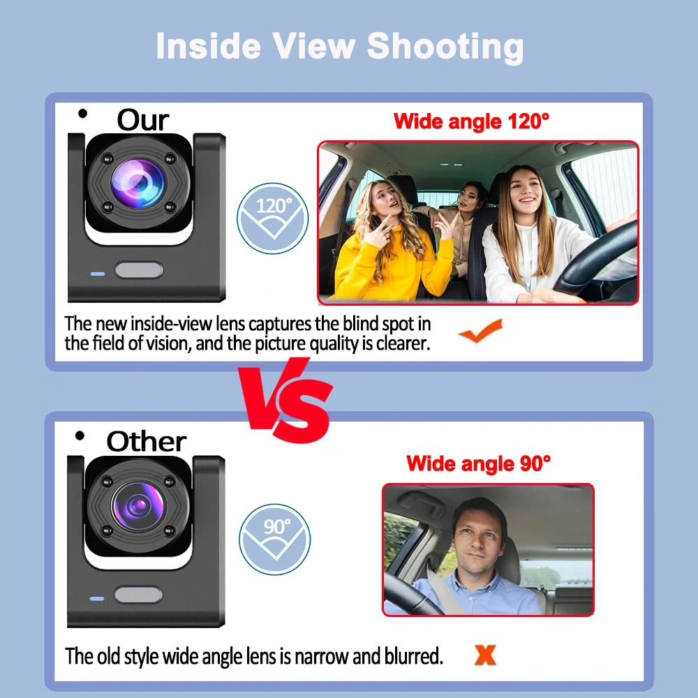 Dash Cam for Cars WIFI APP Car DVR 2/3lens Front Camera Video Recorder Rear View Camera for Vehicle Black Box Car Assecories