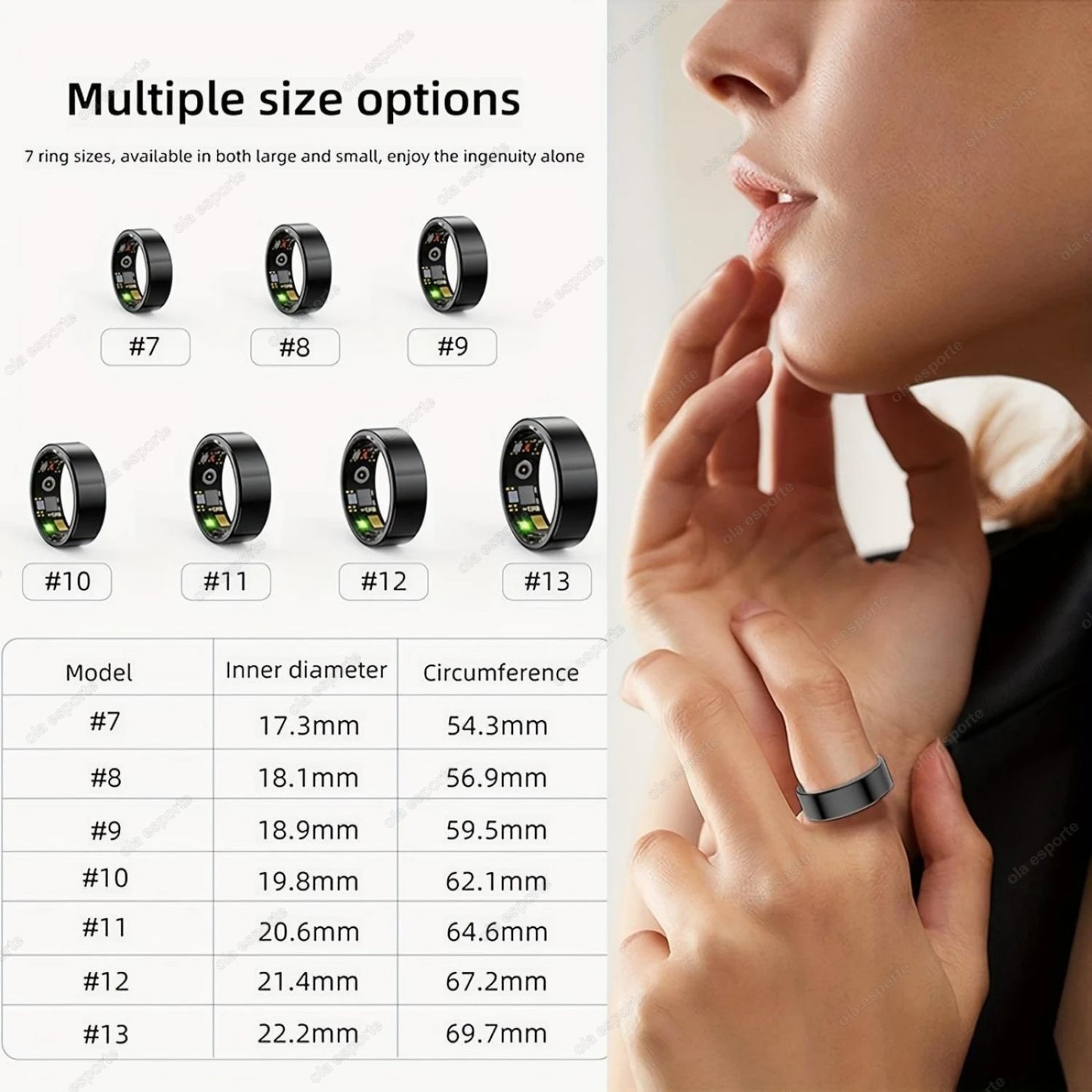 Smart Ring Multifunctional Rings Bluetooth Health Monitoring Ring Sleep Monitor Heart Rate Ring Waterproof Men Women Smart Ring