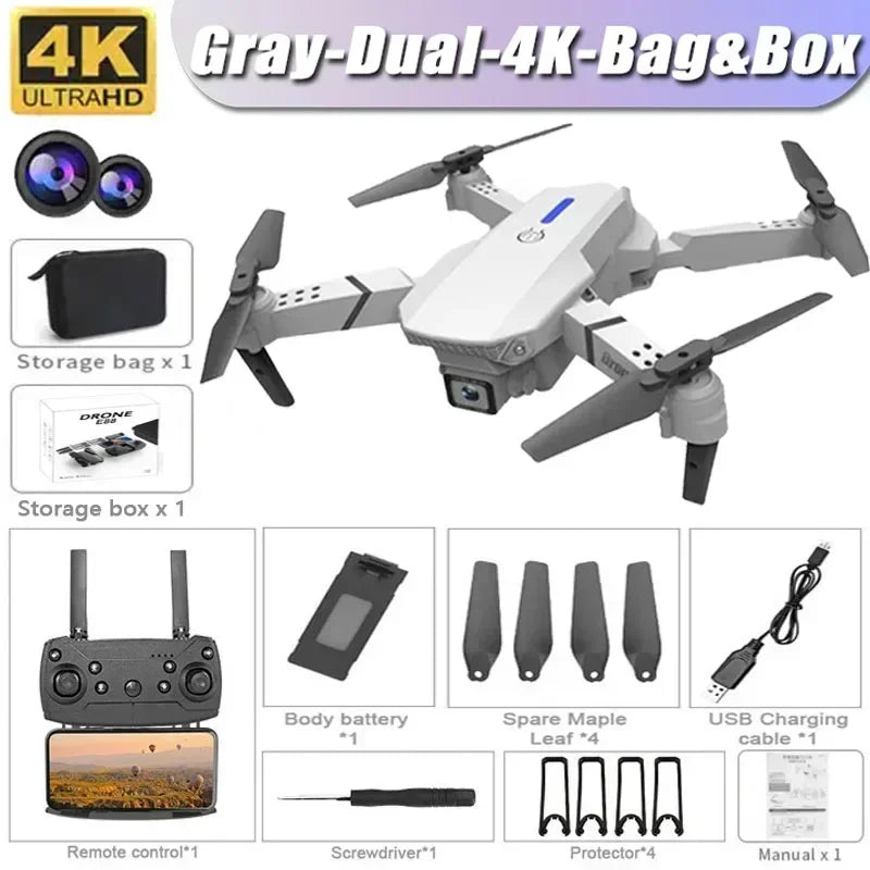 2025 E88 Professional Wide Angle RC Dron HD 4K Camera Mode Foldable Helicopter Aircraft Quadcopter Drone Kid Gift Toys 