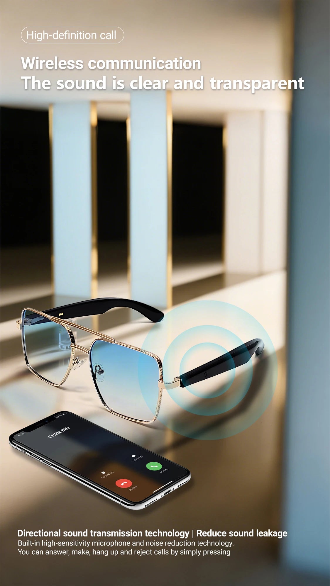 GT-30 smart glasses glasses specificationsTranslation Sunglasses Voice Remote Control Music Eyewear Waterproof Eyeglasses