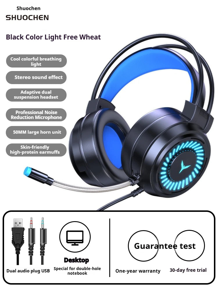 Hot Selling G58 Gaming Headphones Stereo Surround 7.1 Wired Headphones Microphones Esports Gaming Gear Over-ear headphones