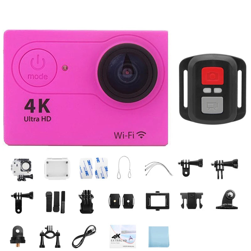 Ultra HD 4K Action Camera 1080P/30FPS 2.0 inch Screen WiFi Remote Control Mini Cameras Waterproof DV Helmet Go Sport Camera Pro