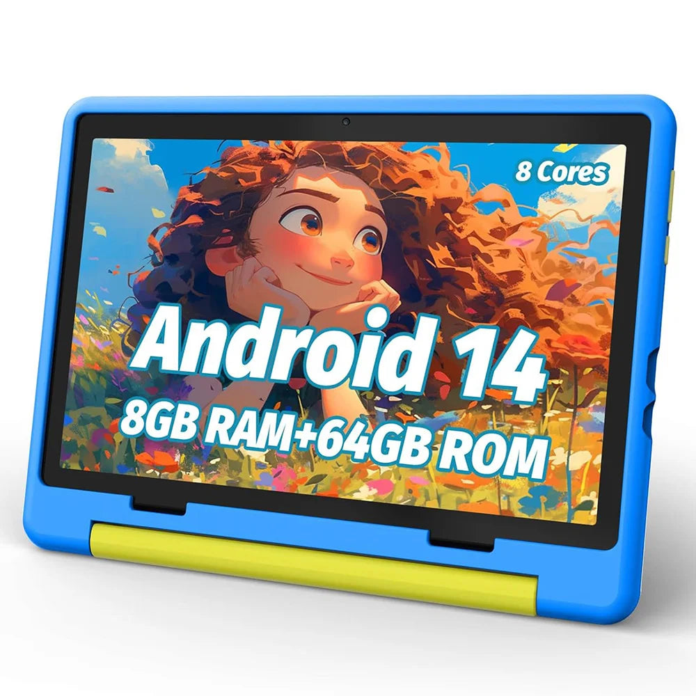 URAO 10 Inch Cartoon Pattern Kids Tablet Android Octa-Core 8GB RAM 64GB ROM Learning Education Games Tablets Children's Gifts