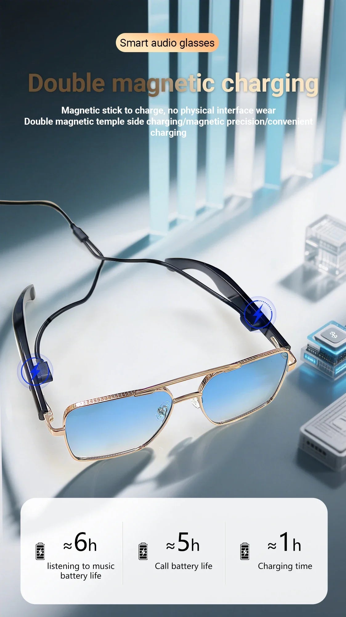 GT-30 smart glasses glasses specificationsTranslation Sunglasses Voice Remote Control Music Eyewear Waterproof Eyeglasses