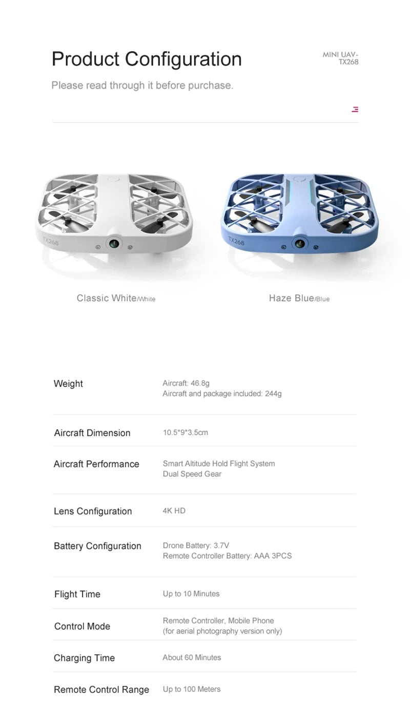 Xiaomi H107 Drone Mini Pocket Small Quadcopters Remote Control Helicopter 4K 8K With HD Camera Fpv Drones Christmas Gift For Kid