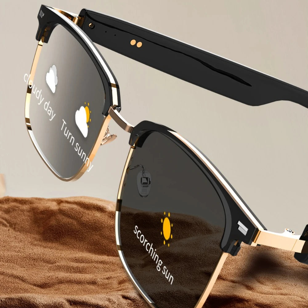 GS13 Smart Glasses Intelligent Color Changing Lenses Bluetooth Call Outdoor Sports Photograph Music Blue Light Smart Sunglasses