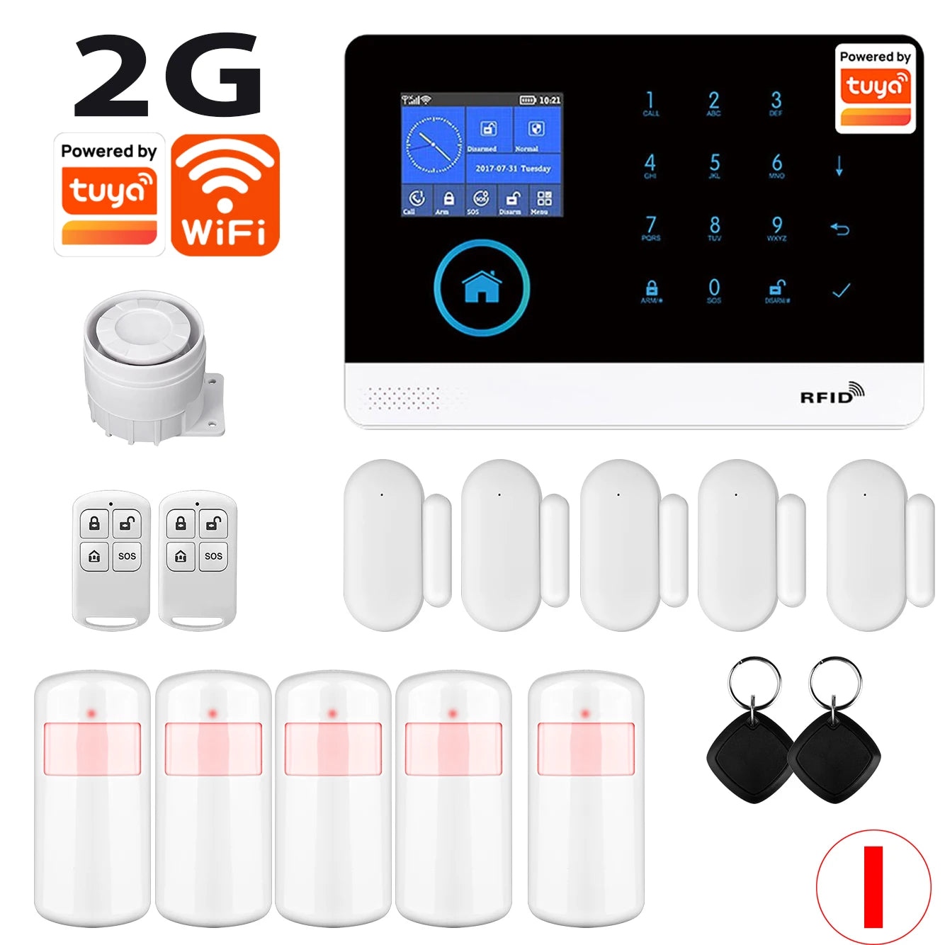 WiFi Alarm System for Home Burglar Security Tuya Smart House App Control 433MHz GSM Wireless With Motion Sensor Camera