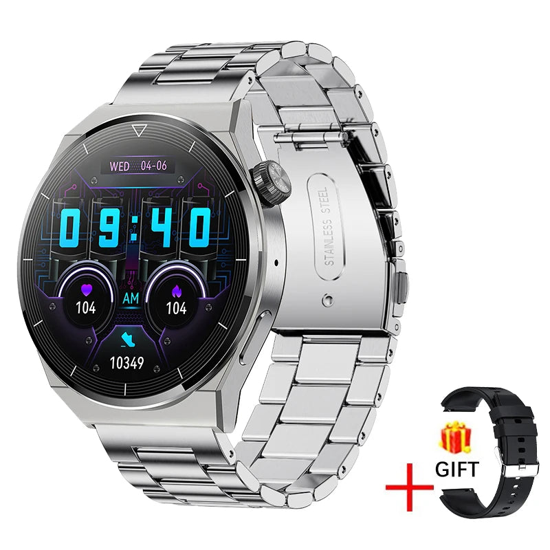 LIGE NFC Smart Watch Men AMOLED HD Screen Wireless Charging Heart Rate Bluetooth Voice Assistant Sports Watches Men Smartwatch