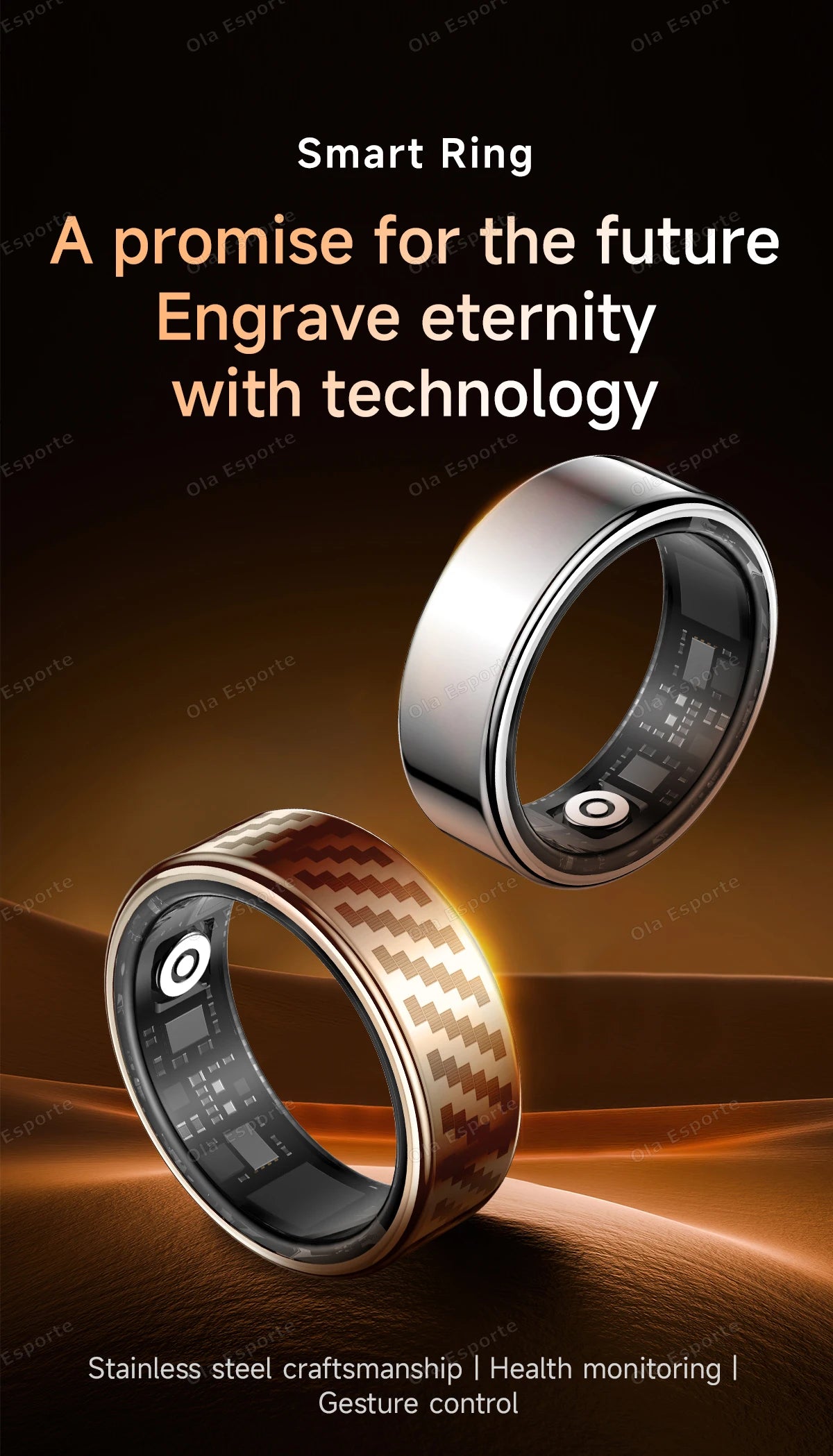 Smart Ring Lnformation Flashing Prompt Multiple Sports Modes Waterproof Fitness Rings Pedometer For Men Women Health Monitoring