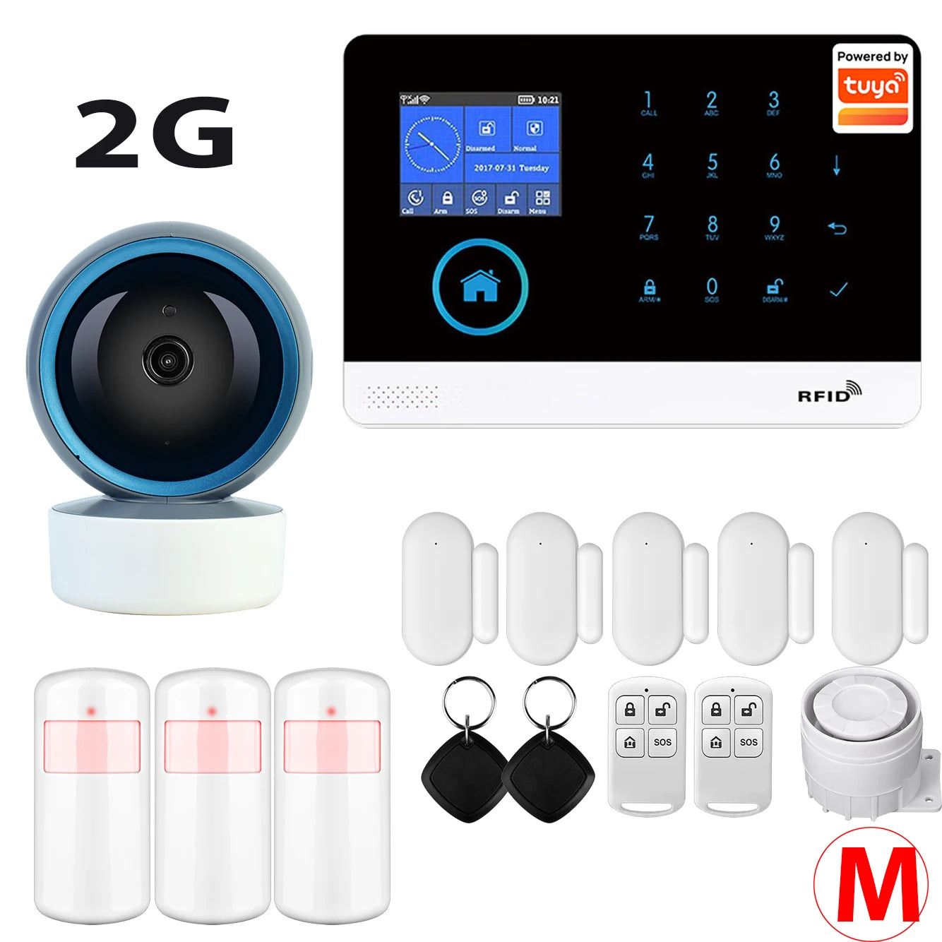 WiFi Alarm System for Home Burglar Security Tuya Smart House App Control 433MHz GSM Wireless With Motion Sensor Camera