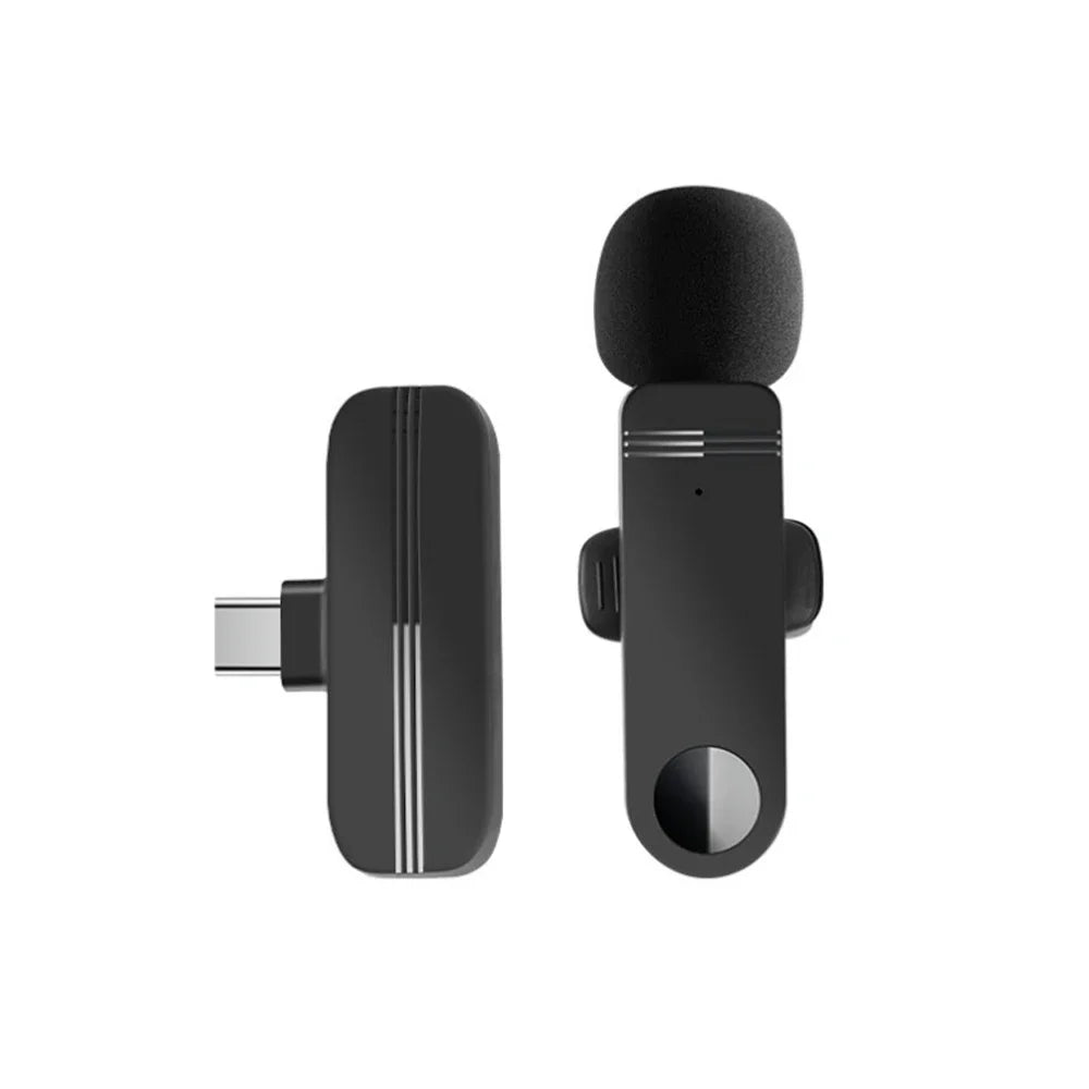 2.4G Wireless Lavalier Microphone With Windproof Cove Audio Video Recording Mini Mic For Android Mobile Phone Microphone