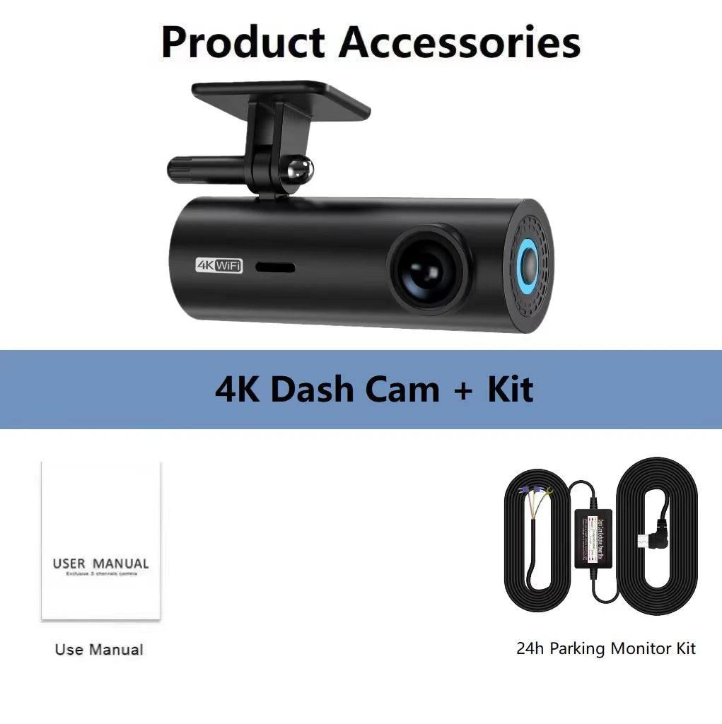 Dash Cam 4K Wifi Camera for Car Dashcam 24h Parking Monitor Dvr Para Coche Mini Kamera Samochodowa Rejestrator Video Registrator