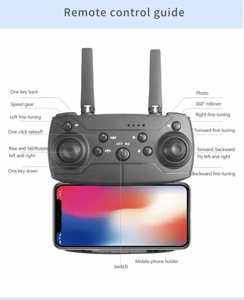 2025 E88 Professional Wide Angle RC Dron HD 4K Camera Mode Foldable Helicopter Aircraft Quadcopter Drone Kid Gift Toys 