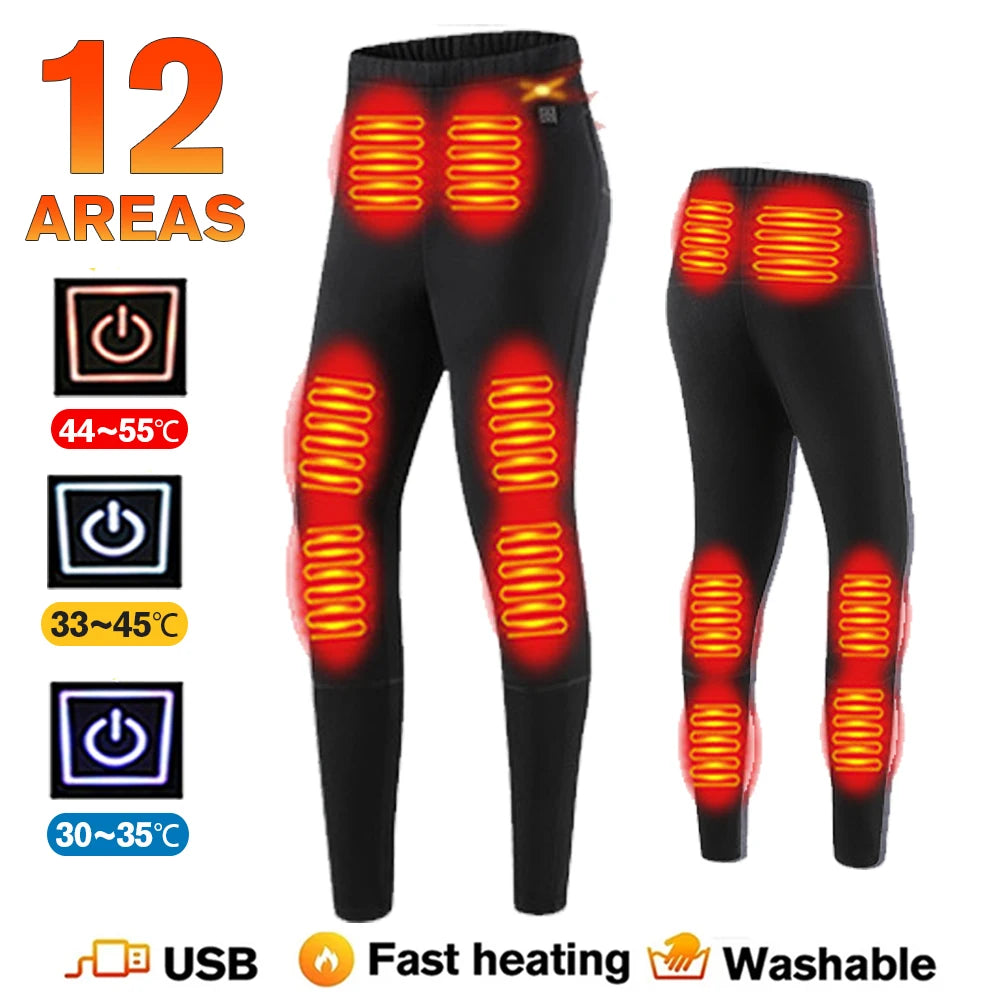 Winter Thermal Heated Jacket Men Vest Heated Underwear Men's Ski Suit USB Electric Heating Clothing Fleece Thermal Long Johns