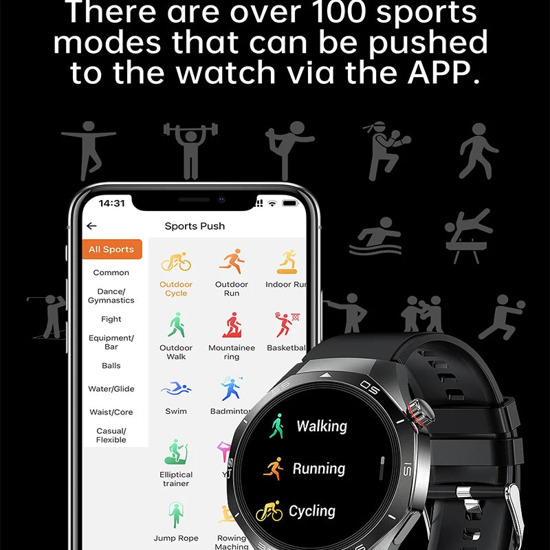 IMOSI New Outdoor Sport Smart Watch Men 360*360 HD Display Heart Rate Fitness Waterproof Business Bluetooth Call Ftiness Watches