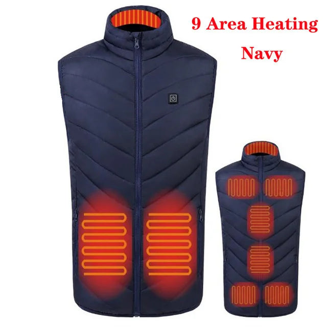 17/13 Zones Heated Vest Men Women Usb Heated Jacket Thermal Hunting Vest Winter Heating Jacket Chauffante Heating Veste S-6XL
