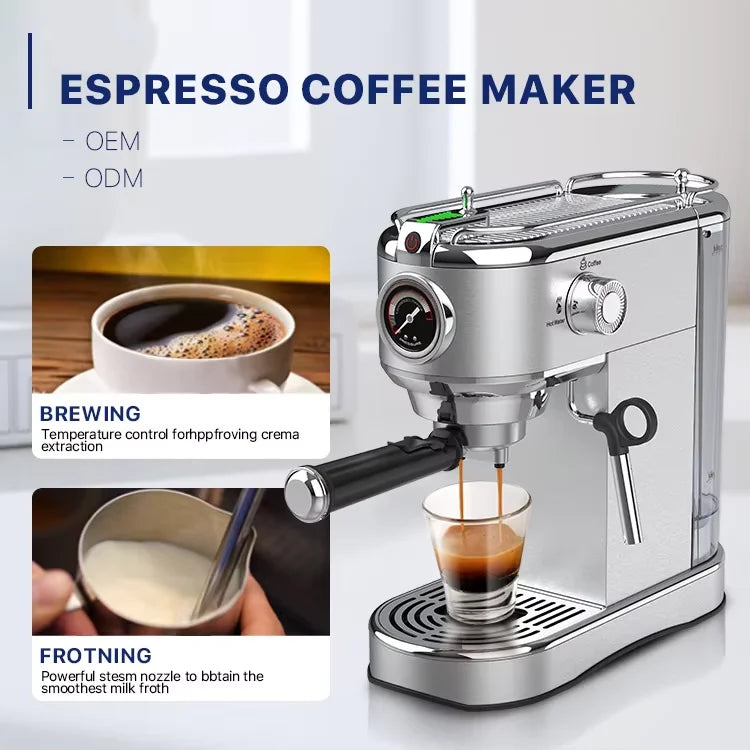 Home Espresso Coffee Machine Commercial Manual 19 Bar Pump Espresso Machine Maker