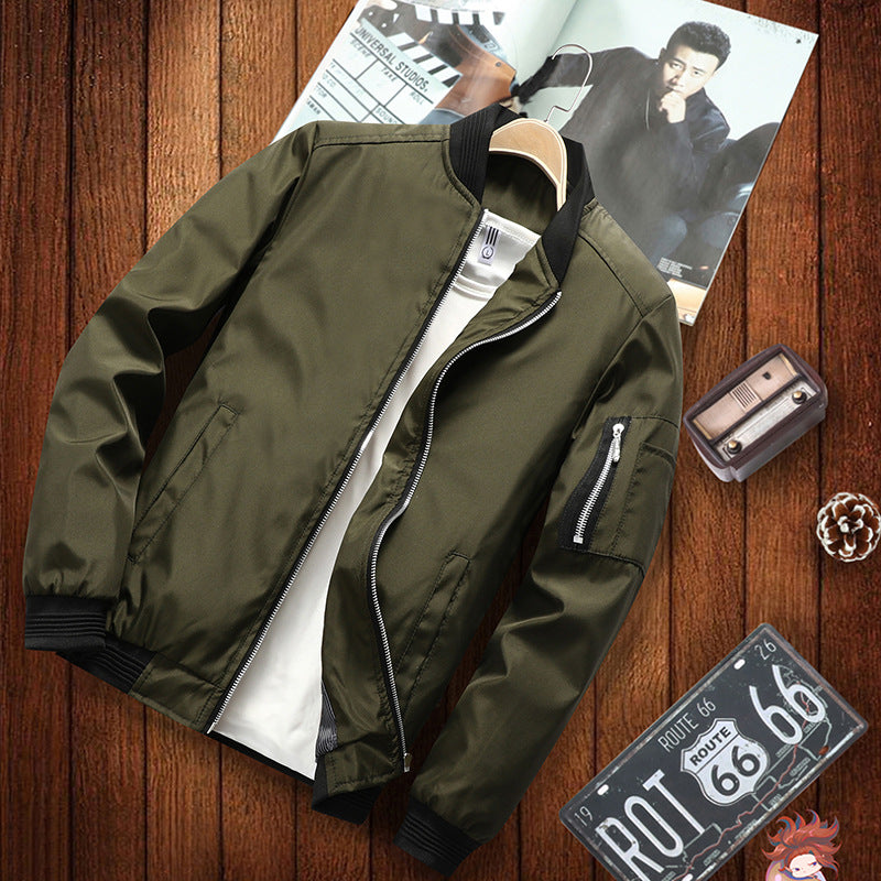 Casual ordinary hooded zipper youth men's casual jacket