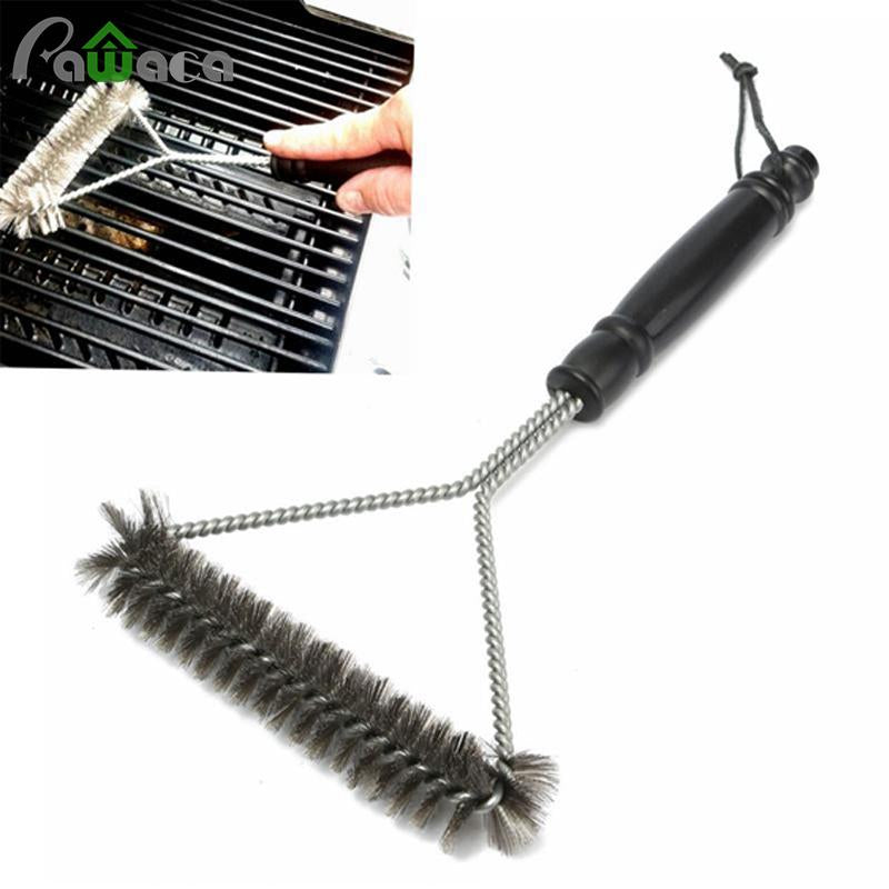 Non-stick Barbecue Grill BBQ Brush Stainless Steel Wire Bristles Cleaning Brushes With Handle Durable Cooking BBQ Tools