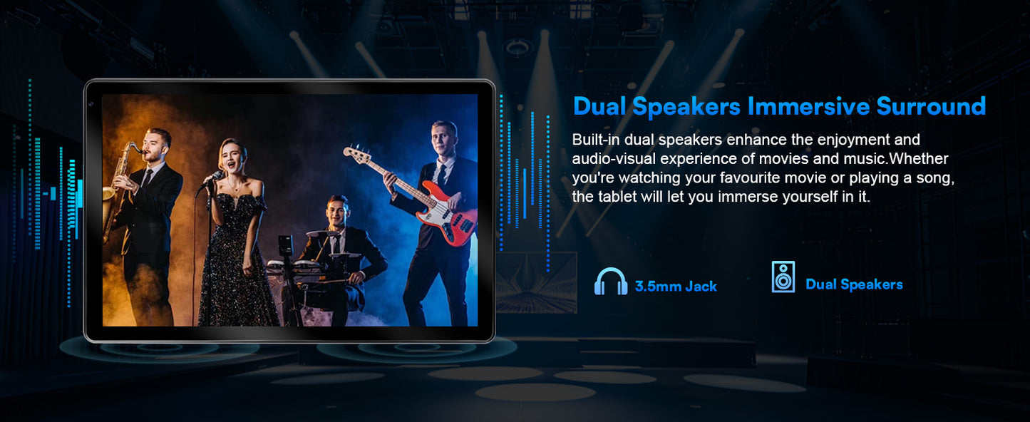 10 Inch Tablet Android 15 A523 8 Core Tablets 24GB+128GB 1TB Expansion WiFi 6 5MP+8MP Stylus Keyboard Mouse Headphone PC PAD Set