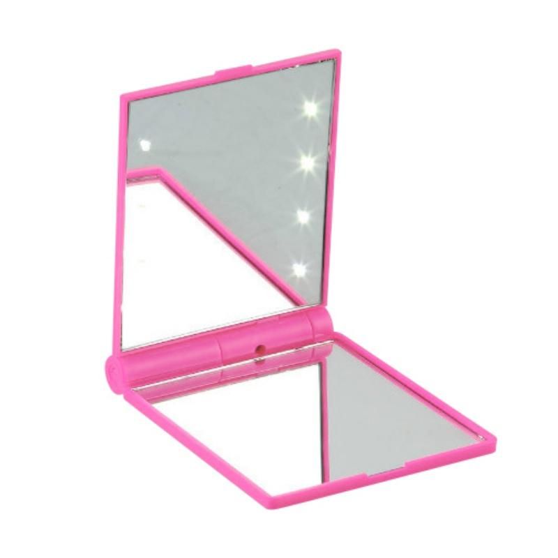 Beauty Makeup Daily Use LED Mirror Makeup Cosmetic 8 LED Lights Lamps Folding Compact Portable Pocket Mirror