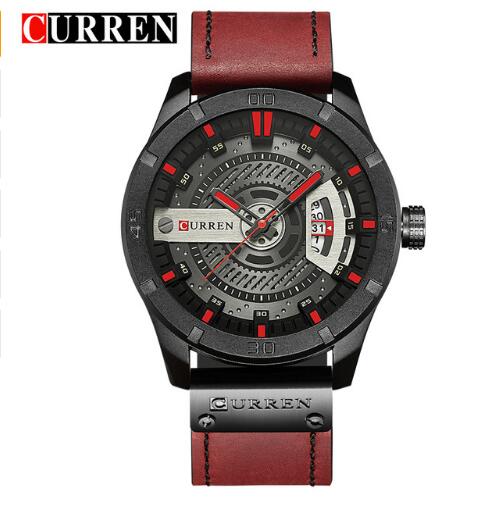 CURREN watch men Leather Quartz Wrist Watches