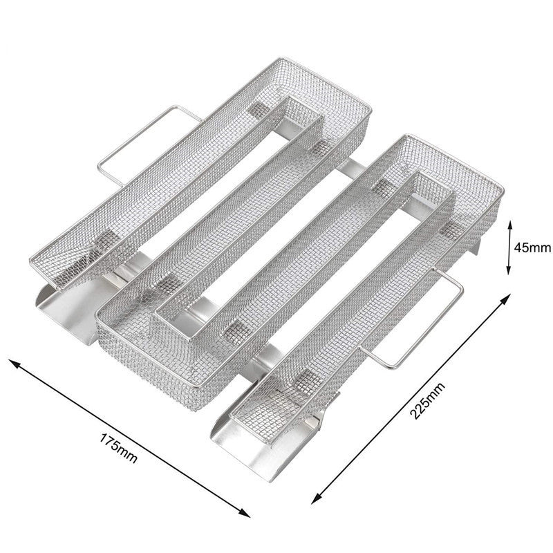 Stainless Steel Cold Smoke Generator Round Smoke Basket Outdoor Barbecue Charcoal Spice Rack BBQ Stainless Steel