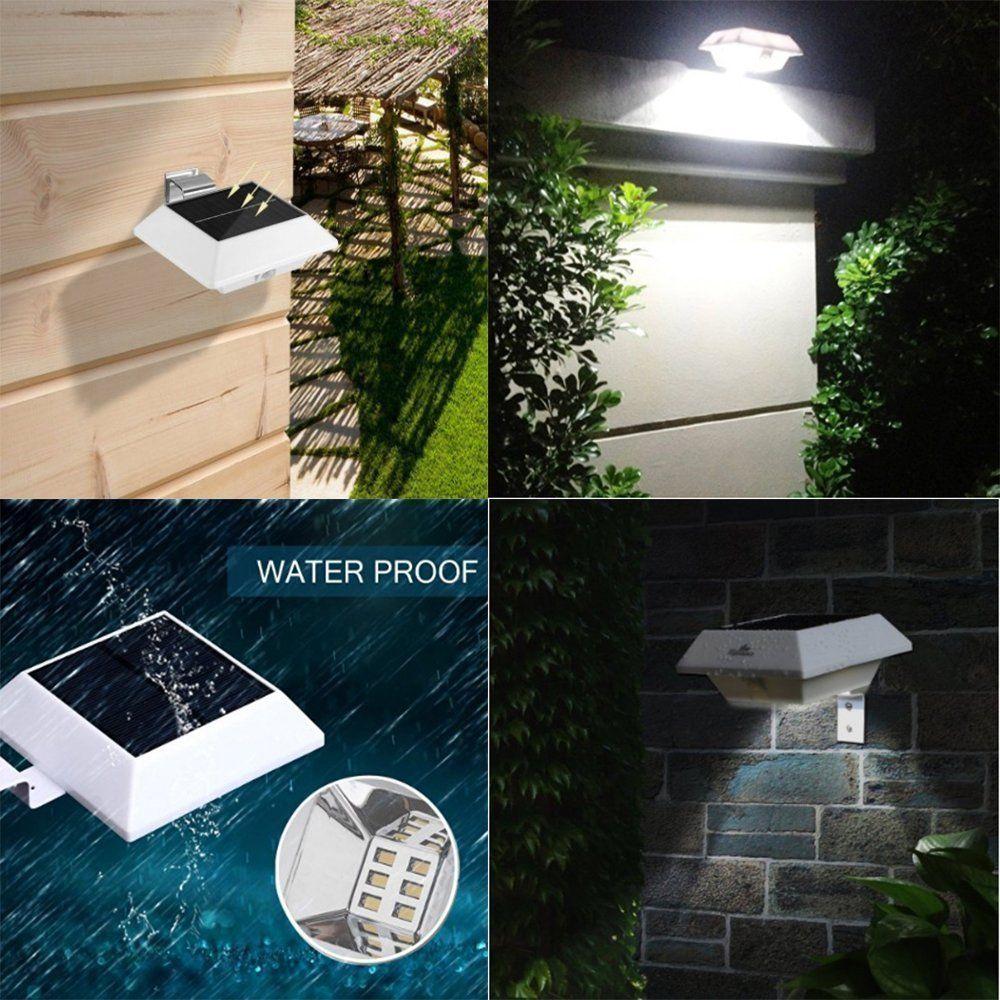 6 LED Light Sensor Light Waterproof Solar Powered Lamp Wall Mount Lamp Night Light