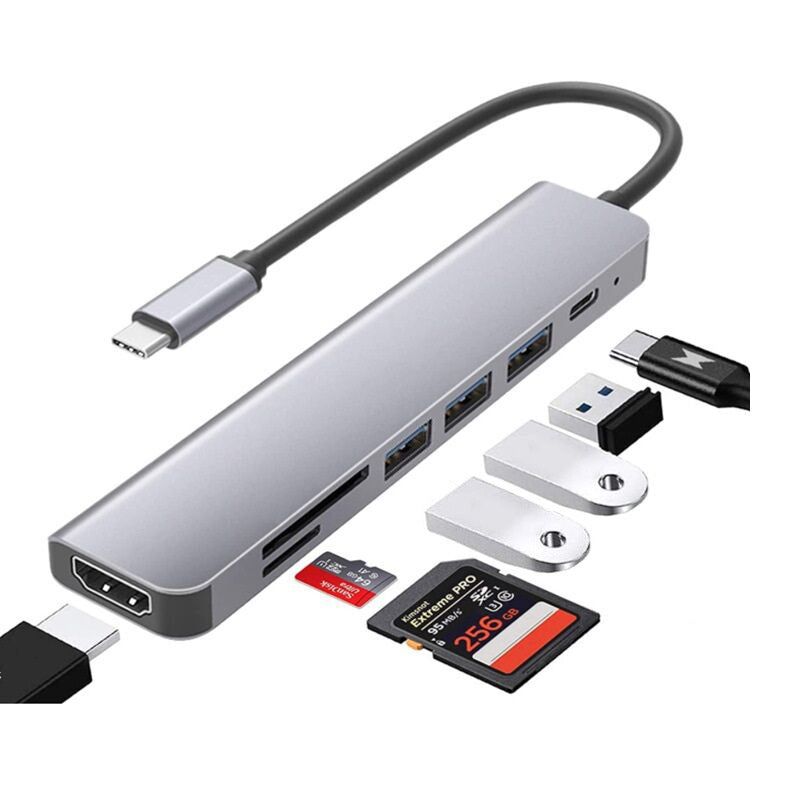 7-in-1 docking station type-c converter suitable for laptop expansion