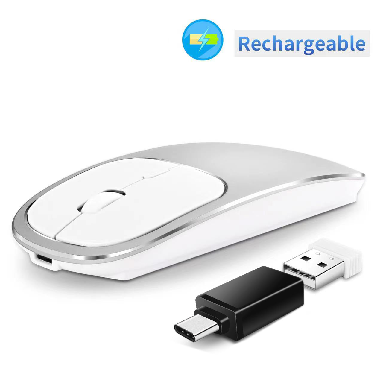 Wireless Mouse Charging Silent 2.4G Mouse Male and Female Portable Desktop Notebook Office