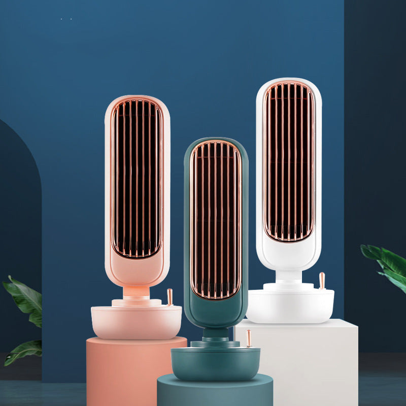 Retro Humidification Tower Fan Creative Two-In-One Spray Fan Desktop USB Integrated Humidification Fan