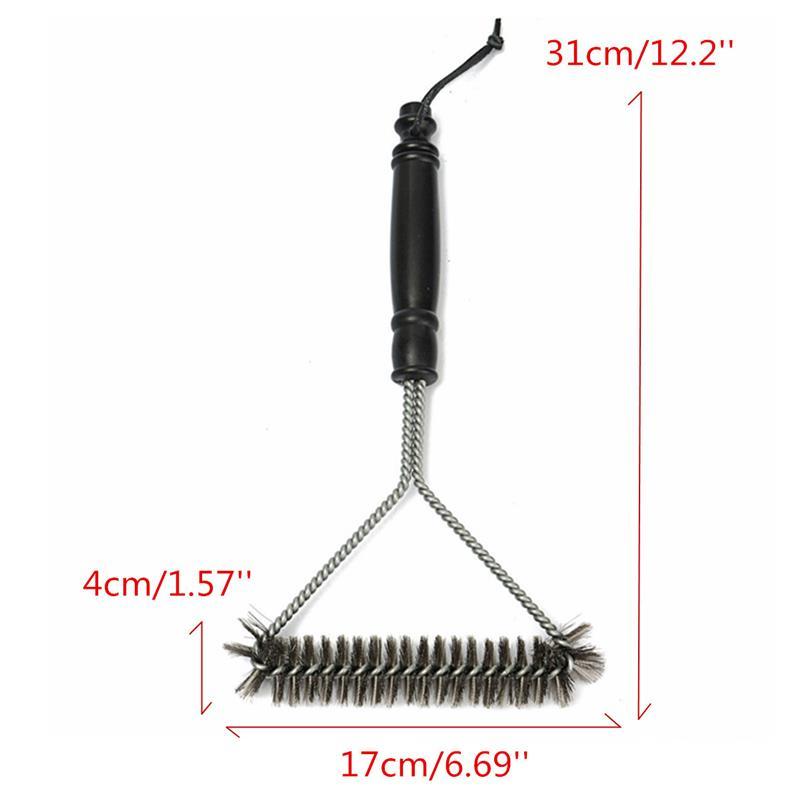 Non-stick Barbecue Grill BBQ Brush Stainless Steel Wire Bristles Cleaning Brushes With Handle Durable Cooking BBQ Tools