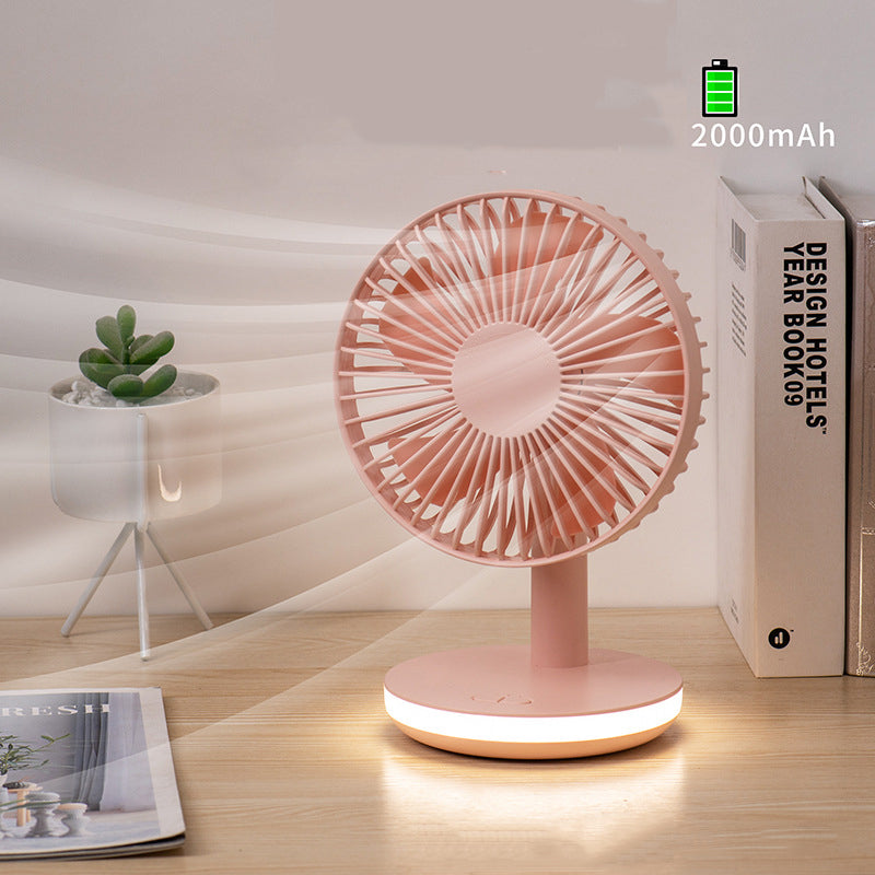 New USB Portable Multifunctional Desktop LED Night Light Mini Fan