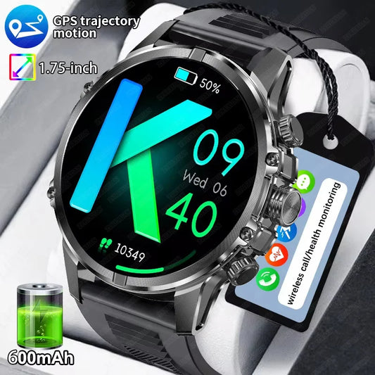 2025 New Rugged Military Smart Watch Men Heart Rate Flashlight IP68 Waterproof Outdoor Sport Tracker Bluetooth Call Smart Watch