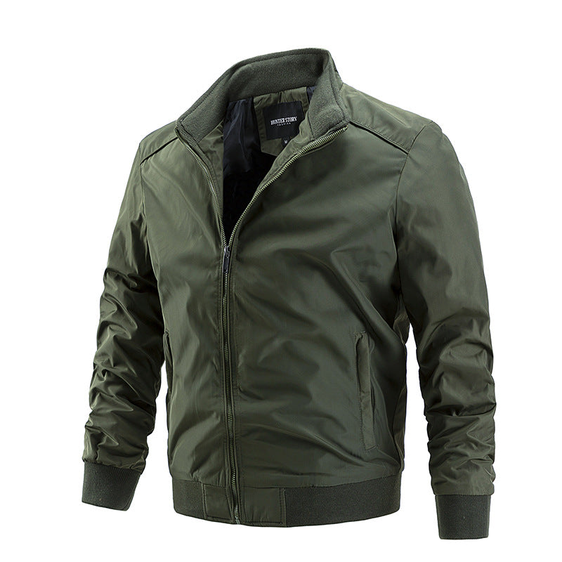 Men's Jacket Spring and Autumn New Large Men's Casual Top Solid Color Men's Jacket