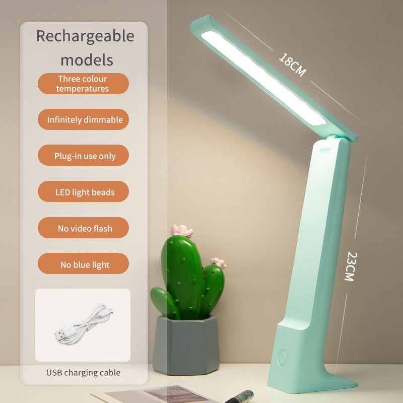 USB Rechargeable Eye Protection Desk Lamp Led Study Touch Folding Student Children Reading Bedside Lamp