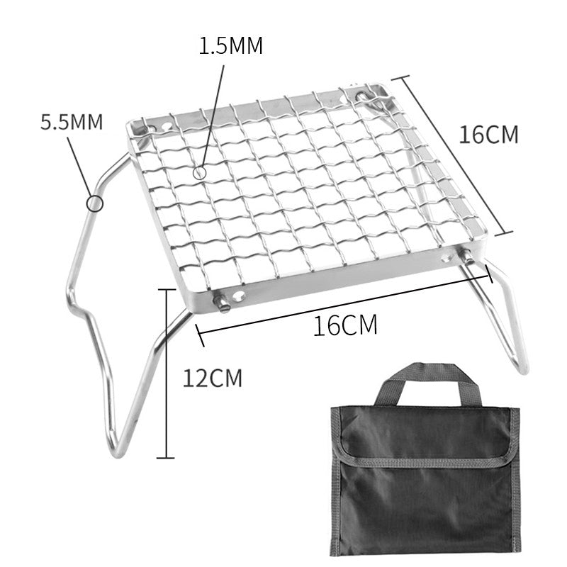 Outdoor Camping Mini Grill Portable Integrated BBQ Grill Stainless Steel Folding Oven Fire Table