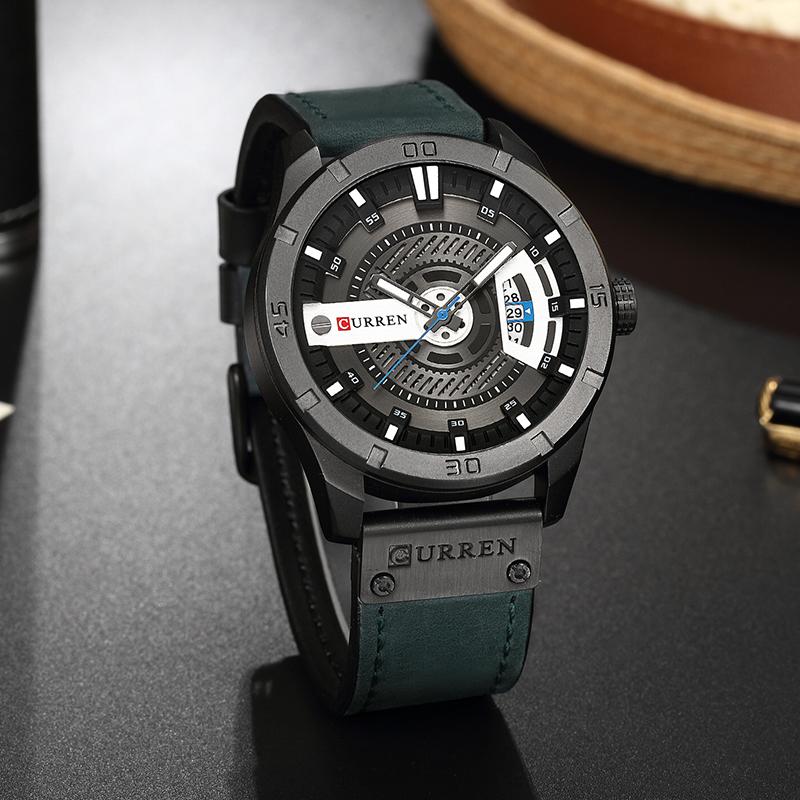 CURREN watch men Leather Quartz Wrist Watches