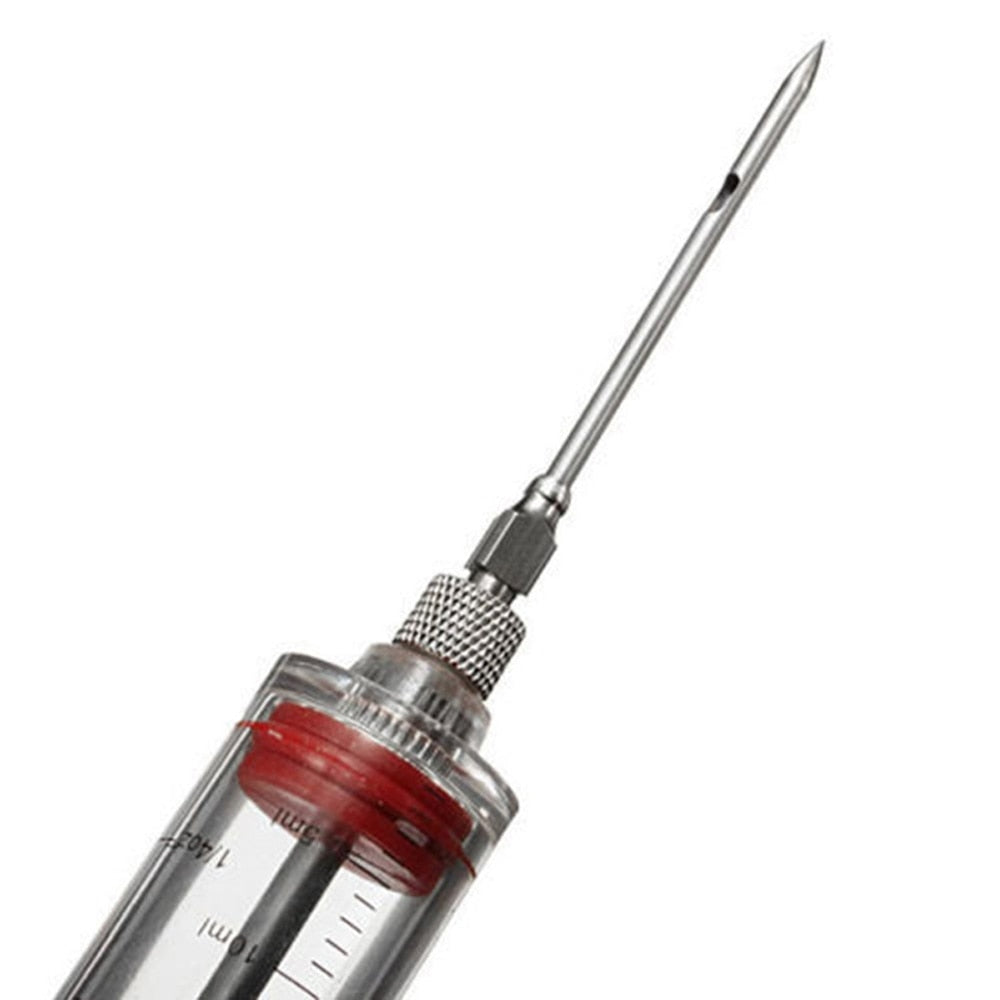 Food Grade PP Stainless Steel Needles Spice Syringe Set BBQ Meat Flavor Injector Kithen Sauce Marinade Syringe Accessory