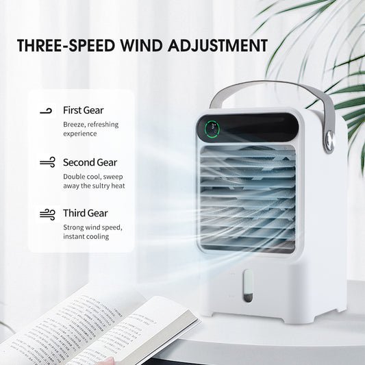 3-Speed Water Circulation Electric Fan Mini Air-Conditioning Fan USB Humidification Spray Cold Fan Desktop Portable Air-Conditioning Fan