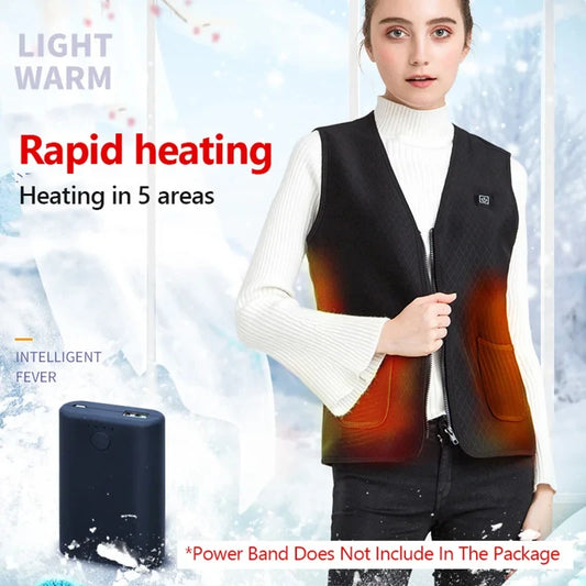 Men's USB Heated Vest Jackets Winter Outdoor Electric Heating Vest Warm Thermal Coat Women Men Keep Warm Sportswear XA217TQ