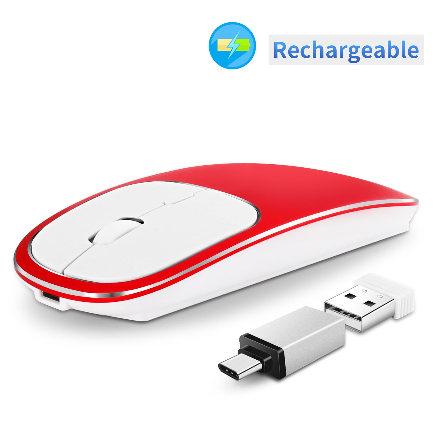 Wireless Mouse Charging Silent 2.4G Mouse Male and Female Portable Desktop Notebook Office