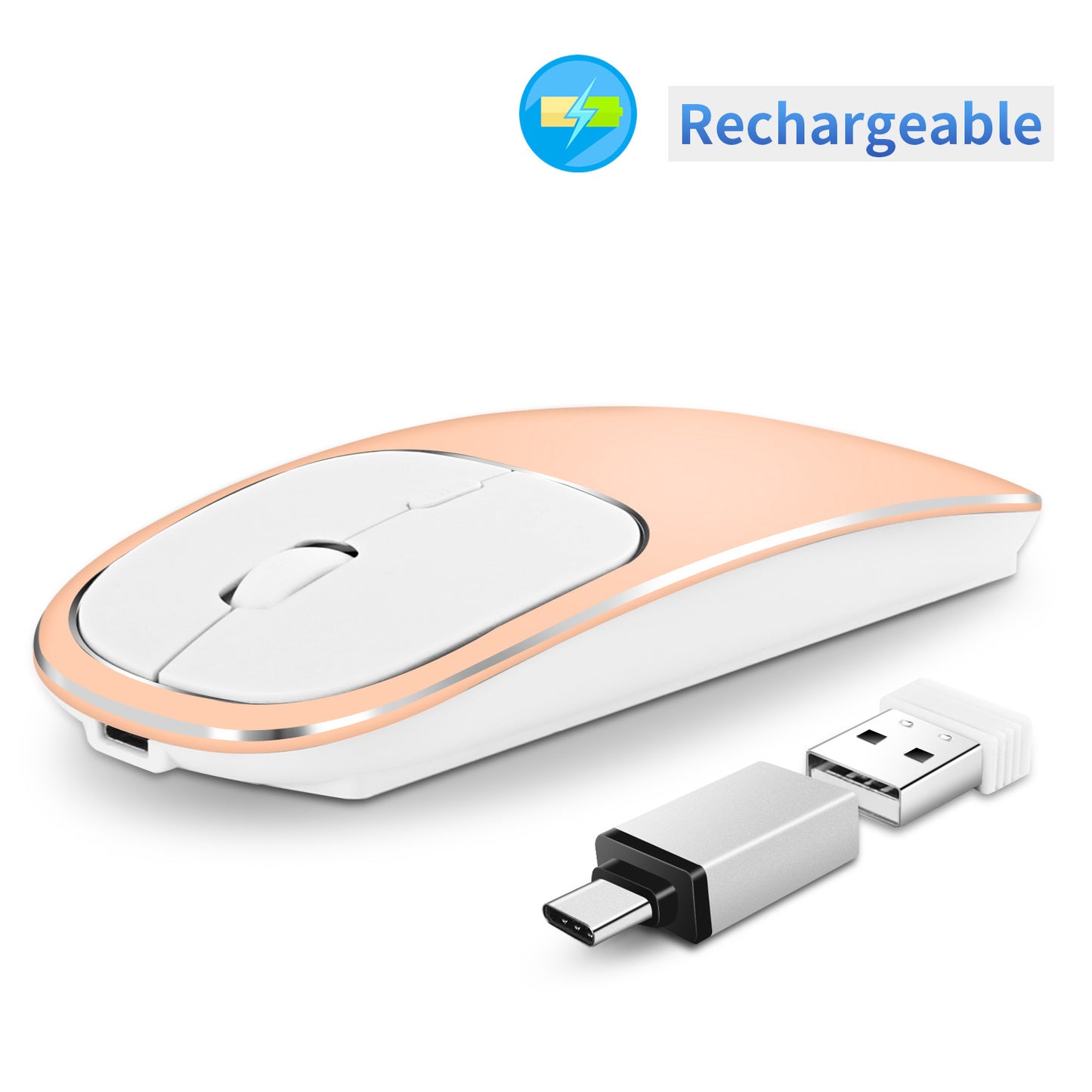 Wireless Mouse Charging Silent 2.4G Mouse Male and Female Portable Desktop Notebook Office