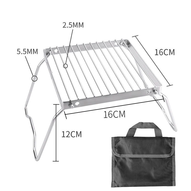 Outdoor Camping Mini Grill Portable Integrated BBQ Grill Stainless Steel Folding Oven Fire Table