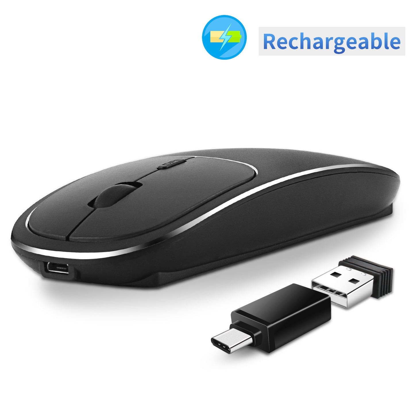 Wireless Mouse Charging Silent 2.4G Mouse Male and Female Portable Desktop Notebook Office