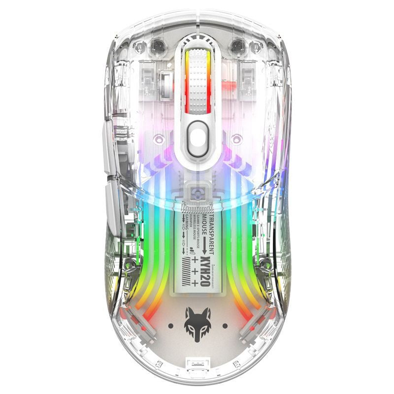 Luminous wireless Bluetooth the third mock examination transparent RGB mechanical mouse game video game mute mouse