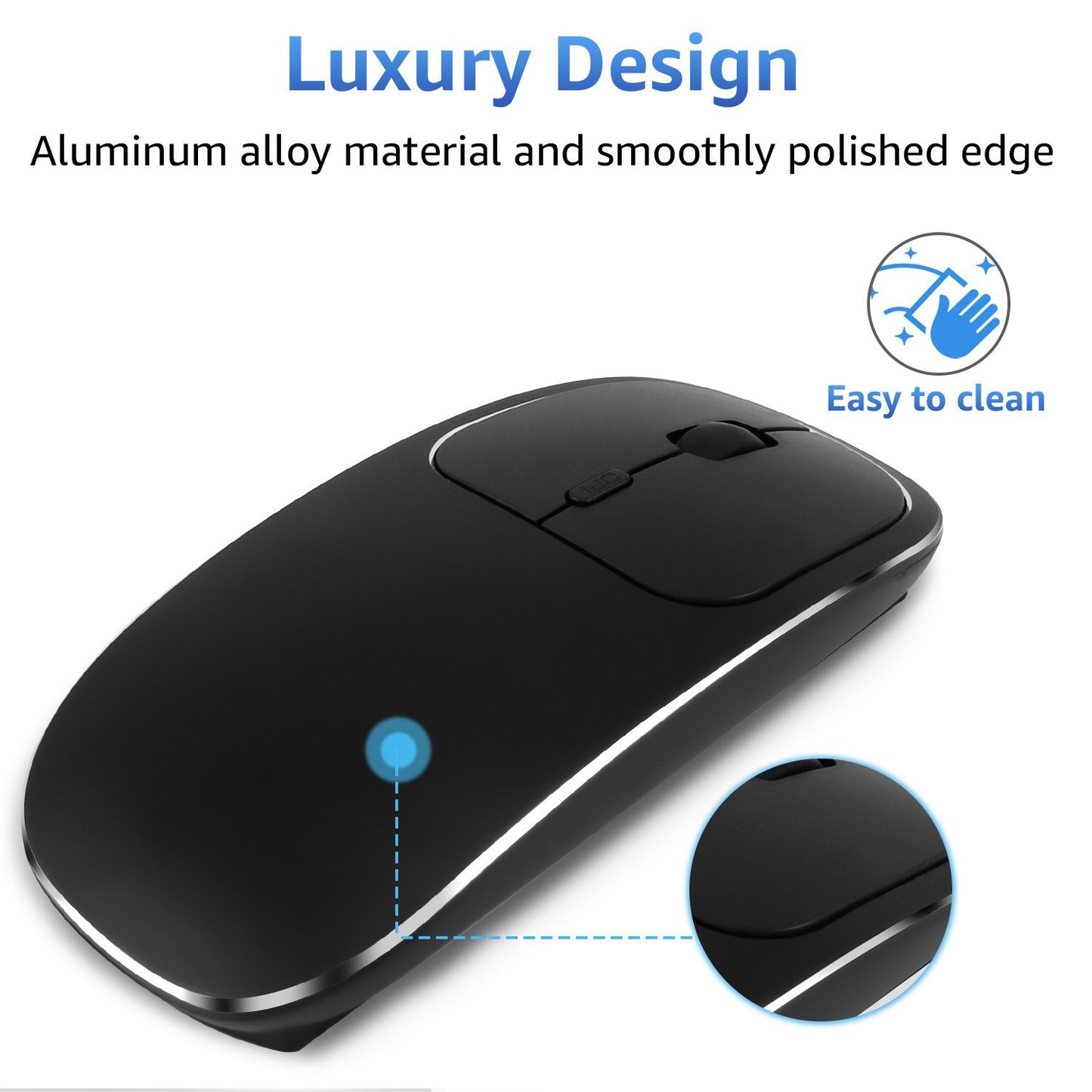 Wireless Mouse Charging Silent 2.4G Mouse Male and Female Portable Desktop Notebook Office